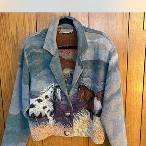 Women's Multicolor Horse Pattern Jacket